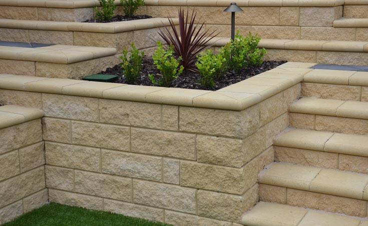 Concrete block raised garden beds