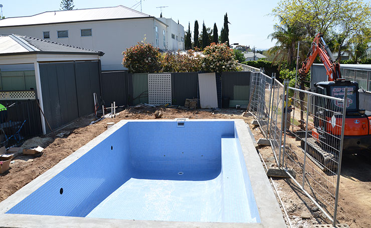 Concrete Pool Before Landscaping Concrete Pool Before Landscaping
